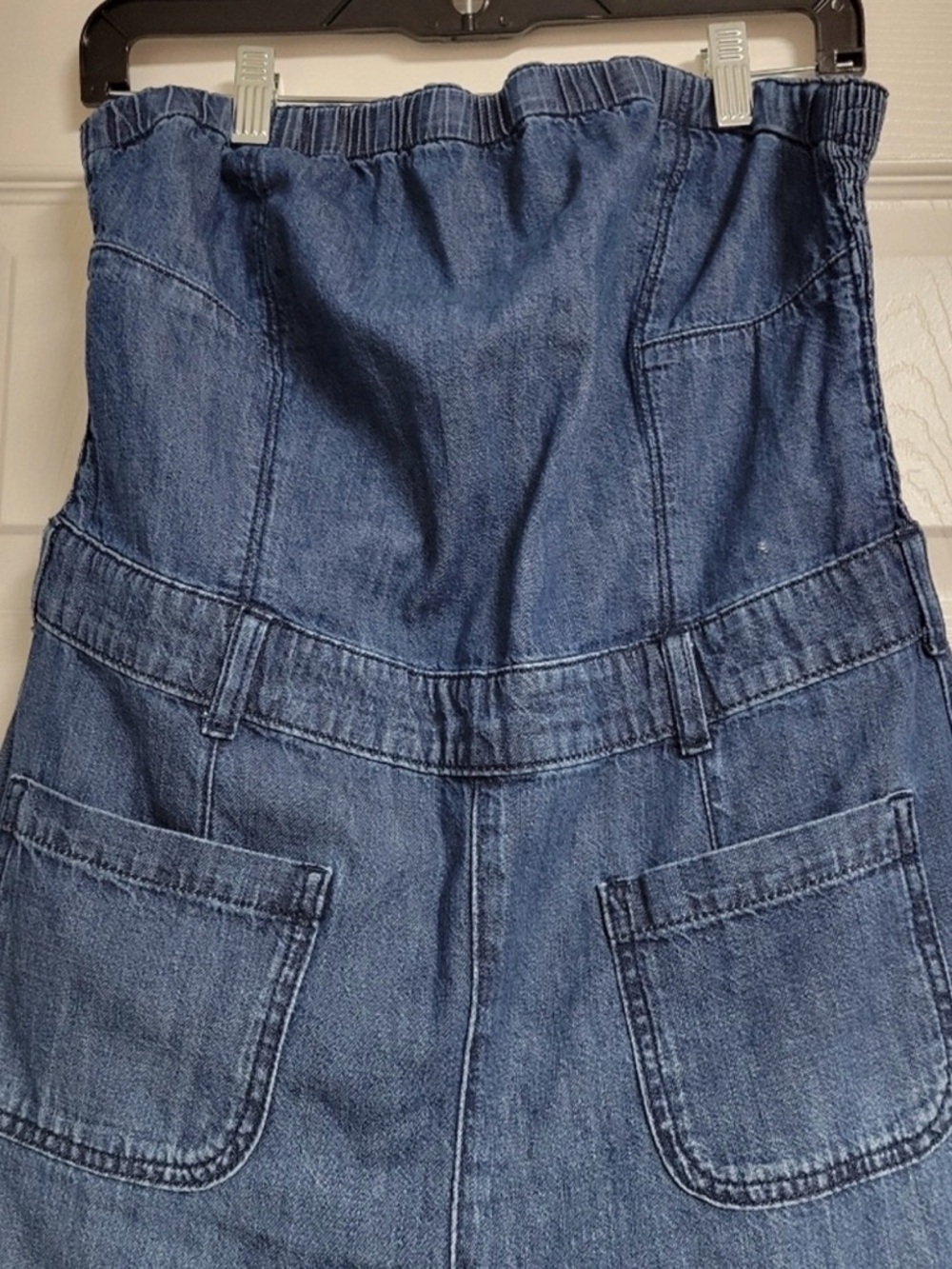 Pilcro Strapless Wide-Leg Denim Jumpsuit - Blue - Picture 7 of 10